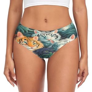 sawoinoa Leuke tijger jungle luipaard onderbroek dames medium taille slip vrouwen comfortabel elastisch sexy ondergoed bikini broekje, Mode Pop, XL