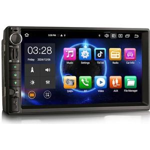 Android 14 autoradio, 2 Din universeel, 7 inch, ook voor Nissan, Wireless Apple CarPlay & Android auto, 8-core 4 + 64 GB DAB+ Bluetooth 5.0, navigatie, 4G LTE WiFi touchscreen