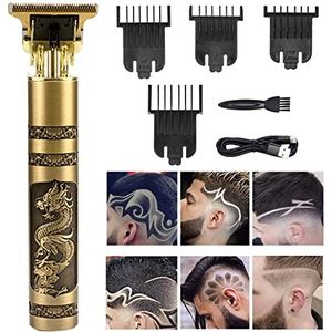 Professionele Tondeuse voor Mannen Vrouwen Draadloze Oplaadbare Tondeuse Metalen Body Cutting Grooming Kit Baard Scheerapparaat Kapperszaak (Bronze Dragon en Phoenix)