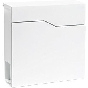 Moderne brievenbus met krantenrol V19 wit wandbrievenbus poedercoating krantenvak post