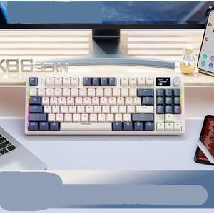 QPSJXN K86 Draadloos mechanisch toetsenbord met metalen knop afdichting design Hot Swap TFT-display Bluetooth - toetsenbord (Time Machine)