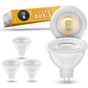 Luxari GU5.3 LED Lamp [5x] - MR16 LED - Gelijkwaardig aan 50W Halogeen Lamp - LED Lamp 5W 420lm - GU 5.3 LED Spot met 2700K warm wit [Energie-efficiëntieklasse A+]