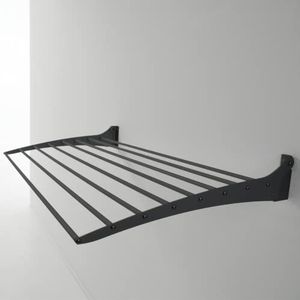 foxydry Droogrek voor wandmontage, voor binnen en buiten, van aluminium en staal, zwart, inklapbaar en uitklapbaar, 60 cm