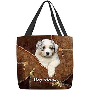 177 Art Bag Gepersonaliseerde Aussie Hond Zomer Tote Lichtgewicht Handtassen Casual Dagelijkse Tas Voor Yoga, Picknick, Werk, 15X50X40cm, Draagtas1821, 15x50x40cm