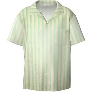OdDdot Retro Gestreepte Print Heren Button Down Shirt Korte Mouw Casual Shirt voor Mannen Zomer Business Casual Jurk Shirt, Zwart, L