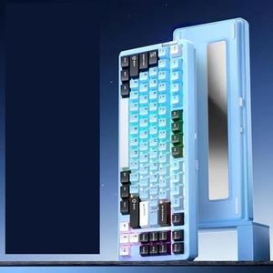 QPSJXN Drie-Mode RGB Licht Mechanisch Toetsenbord Met Hot-Swap Eigenschap Aluminium Pakking Ontwerp Compatibele Accessoires (Blue-Smart V3)