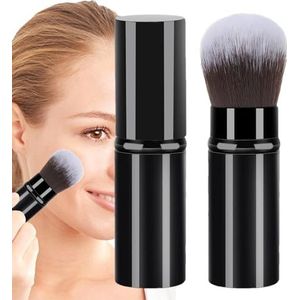 Make-upborstels voor op reis, telescopische kleine cosmeticabestellen, make-upborstels voor het gezicht | Reizen Blush Brush | Draagbare make-upborstel | Beginnervriendelijke poederborstel voor