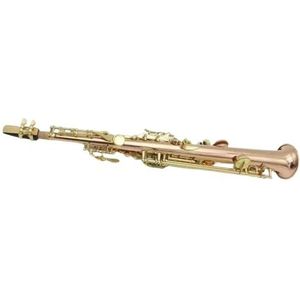 saxofoon kit Fosforkoper Sopraansaxofoon E-flat Recht Goudgelakt Muziekinstrument Professioneel Met Koffer