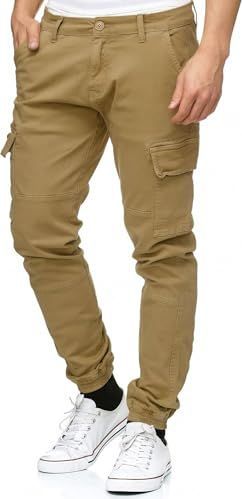 Indicode - August - Cargobroek - Amber - Katoen met 6 zakken