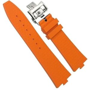 dayeer Fluoros rubberen horlogebanden voor Vacheron Constantin Overseas Convex Type Quick Change-apparaatband (Color : Orange, Size : 24mm x 7mm)