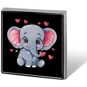 Kawaii Leuke Olifant Broche Pins Voor Mannen Vrouwen Vierkante Badge Kraag Pin Reversspeldjes Voor Jurk Jas Rugzak Accessoires