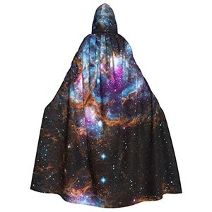 Bxzpzplj Universe Galaxy Space Print Unisex Hooded Mantel Voor Mannen & Vrouwen, Carnaval Thema Party Decor Hooded Mantel