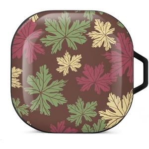 Warme herfst bladeren oordopjes hoesje compatibel met Samsung hard shell beschermhoes zwart-stijl