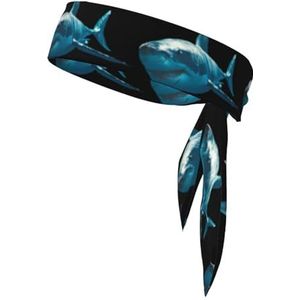 Blue Shark Unisex Sport Band Omkeerbare Bandana Sjaal Voor Yoga Fitness Jogging