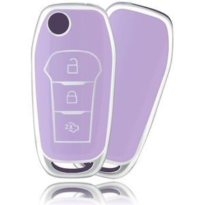 Autosleutel beschermhoes Voor Ford Voor Figo 2017 Voor Mondeo 5 Voor Ecosport Voor Puma 2020 Voor Fiesta Mk8 3 Knoppen Tpu Auto Afstandsbediening Sleutel Case Cover Shell Sleutel Shell(6)