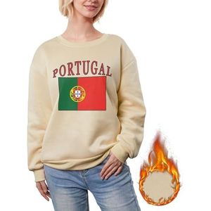 LFKVYZLC Dames Portugal van de vlag sweatshirts trui trui, Abrikoos, XL