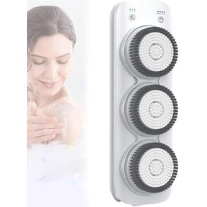 Volledig Automatische Elektrische Rugscrubber - 360° Rotatie, Waterdichte, Aan De Muur Te Bevestigen ExfoliëRende Rugscrubber, Voor Douche En Dieptereiniging, 3 Reinigingsstanden