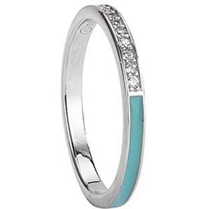 S925 Sterling zilveren ring eenvoudige blauwe zirkoon dame ring verlovingsring sieraden