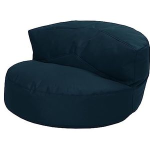 Green Bean© Zitzak bank met vulmateriaal, lounge in zitzakdesign, 90 x 50 cm met ergonomische rugleuning en wasbare overtrek, geschikt voor binnen en buiten, in donkerblauw
