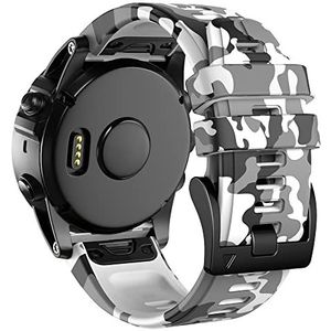 HKTS 22 26mm Sport Siliconen Horlogeband Camouflage Band Voor Garmin Fenix 7 7X 5 5X Plus 6 6X Pro 3 3HR MK1 Horloge Band Smartwatch Riem, 26mm Fenix 6X 6X Pro, agaat