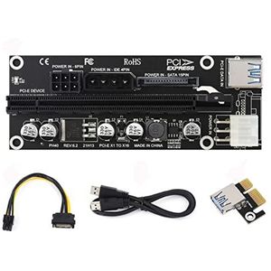 Coolwell PCIe X1 naar X16 Adapter Expander voor M.2 naar PCIe 4-Ch, SATA, USB3.0, Desktop, Server, Windows, Linux