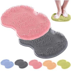 Shower Foot and Back Scrubber Massage Pad, Shower Foot Scrubber Mat with Non-Slip Suction Cups, Wall Mounted Massage Pad(I)