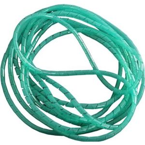 Spiraalkabelmouw， Spiraalwikkel 5 meter wikkelbuis 4 mm tot 25 spiraal PE kabelorganizer mouw draadwikkelbanden mantelbuis(Green Color,25mm inside diameter)