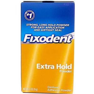 Fixodent - Extra Hold - Kunstgebit Zelfklevend Poeder - 2.5 oz - Pack van 4