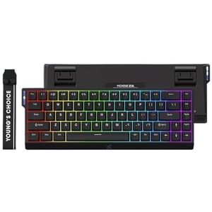 QPSJXN Mchose ace 60 Pro 68 magnetische schakelaar, swappable RGB, gaming-toetsenbord, personaliseerbaar, voor accessoires voor gamers, pc (68 zwart blauw ijs)