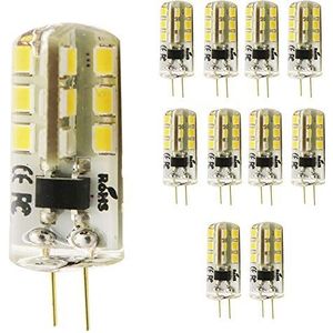 mengjay®, 10 x G4 LED-lamp 4 SMD 2835 LED's, 3 Watt AC 220V LED-lampen, 2 360° kijkhoek, warmwit 3000K