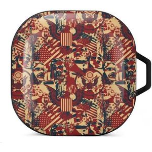 Symbolen van de Amerikaanse oordopjes hoesje compatibel met Samsung Hard Shell beschermhoes zwart-stijl