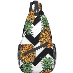 Zomertas met ananasprint voor dames en heren, modieuze crossbody-tassen, draagrugzak met verstelbare riem, Zomer Ananas, Eén maat
