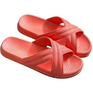 Non-slip Bathroom Slippers,Soft Slippers,Indoor and Outdoor Platform Pool Slippers Shower Slippers (Color : Red, Size : 36-37)