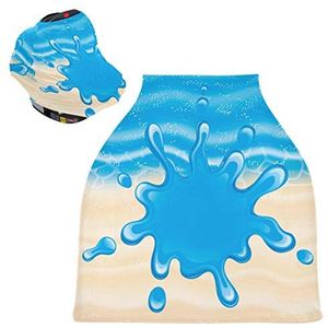 Blue Sea Water Baby Autostoelhoes Luifel Stretchy Verpleging Covers Ademend Winddicht Winter Sjaal voor Baby Borstvoeding Jongens Meisjes