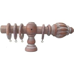 TENDAGGIMANIA Gordijnroede van hout, kleur walnoot, lengte 200 cm, beweging met touw, personaliseerbaar, diameter 35 mm, compleet met alle accessoires TENDAGGIMANIA Gordijnroede van hout, kleur walnoot, lengte 200 cm, beweging met touw, personaliseerbaar, diameter 35 mm, compleet met alle accessoires