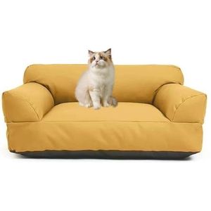 Waterdichte Hondenbedden, Hondenbank, Zachte Kattenbank Met Afneembare Wasbare Hoes En Antislipbodem Voor Kleine, Middelgrote En Grote Honden En Katten,Geel,M