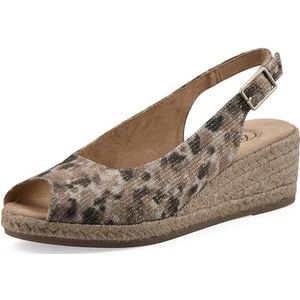 WHITE MOUNTAIN Dames Maize espadrilles, Natuurlijk met luipaardstof, 41.5 EU