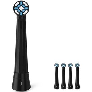 Nieuwe bijgewerkte versie, vervangende tandenborstelkoppen compatibel met Braun Oral-B iO 3/4/5/6/7/8/9/10 serie elektrische tandenborstel (zwart, 4 stuks)