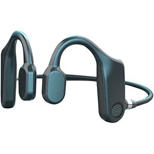 Beengeleiding hoofdtelefoon, draadloze Bluetooth 5.0 verbeterde versie zweetbestendige sport headsets, zwart premium 9D surround geluid, voor fietsen en hardlopen gym, touch control