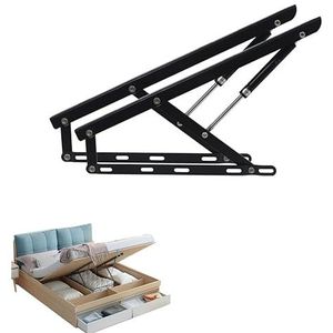 KRXSOBNV, 2 stks opklapbaar bed hefmechanisme, pneumatische ondersteuning lift, opbergdoos bed lifter, pneumatische stang, hydraulische stang,Pneumatische bedlift beugel(610mm)