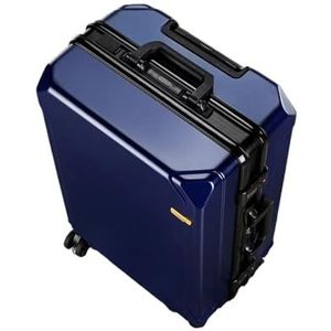 Koffer Koffer Trolleybox met aluminium frame for heren en dames 20 ""universele wielkoffer Wachtwoordkoffer (Color : Blue, Size : 28"")