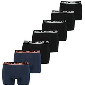 HEAD Boxershort voor heren, set van 7 stuks, basic broek, ondergoed, kleur: 318, zwart/oranje, kledingmaat: XXL, 318 zwart/oranje