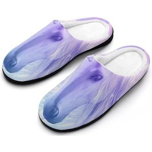 Mooie Fantasy Eenhoorn Katoenen Slippers Voor Vrouwen Warme Anti-Slip Rubber Zool Huisschoenen Voor Indoor Hotel 7-8 (39-40)