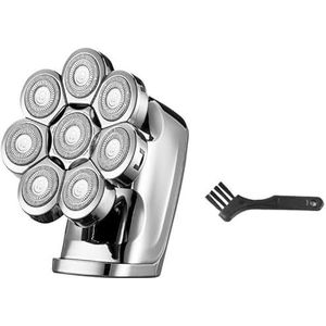 Elektrisch scheerapparaat, kaal hoofd, tondeuse, 8 snijmessen, waterdicht, metaal, oplaadbare tondeuse for heren