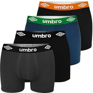 UMBRO Heren boxershorts 4 stucks L | katoen, pasvorm ondergoed, ademende onderbroek, ondergoed met elastische band