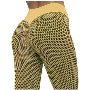 Legging Vrouwen Leggings Hoge Taille Dot Fitness Leggins Hoge Stretch Sportswear Dames Polyester Casual Naadloze Broek Panty (Color : Yellow, Size : L)