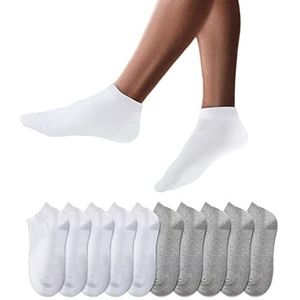 YouShow Sportsokken Sokken Heren Dames 10 Paar Katoen Trainer Sokken Uniseks Gewatteerde Enkel Hardloopsokken Atletische Wandelen