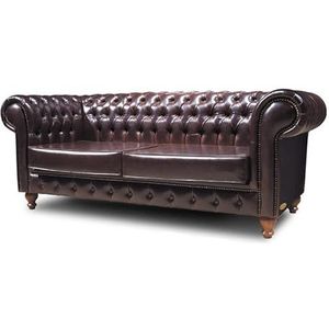 Chesterfield No Leather | 3 zits bank My Chesterfield | NAL Antiek Bruin