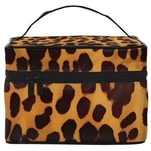 VTCTOASY Coole Cheetah make-uptas met luipaardprint voor vrouwen, draagbare toilettas, grote capaciteit, reis-make-uptas voor buitenreizen, zwart, één maat, Zwart, Eén maat