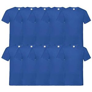 Fruit of the Loom T-shirt, met V-hals, in verschillende maten en kleuren, 10 stuks, Royal 10 stuks., XL